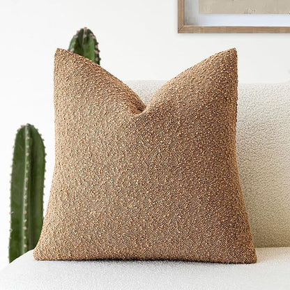 Foindtower Textured Boucle Throw Pillow Covers Accent Solid Pillow Cases Cozy by Foindtower