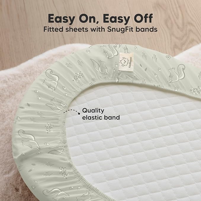 2-Pack Organic Bassinet Sheets for Girls, Boys - Image 5