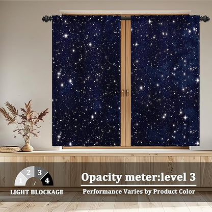 Renaiss 42 x 63 Inch Star Night Sky Window Curtains - Image 3