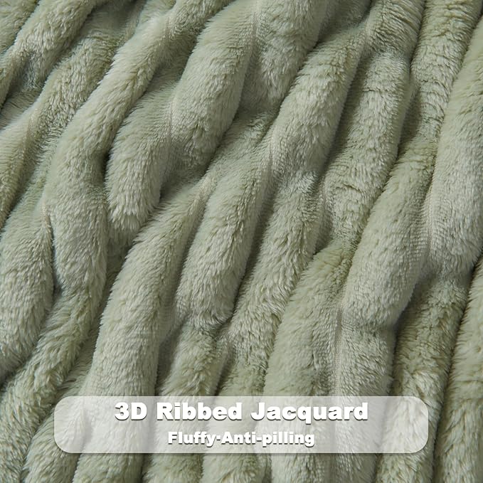 NEWCOSPLAY Super Soft Throw Blanket Sage Green Premium Silky Flannel Fleece 3D - Image 5