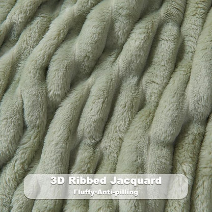 NEWCOSPLAY Super Soft Throw Blanket Sage Green Premium Silky Flannel Fleece 3D - Image 5