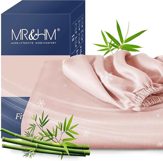 MR&HM Twin XL Fitted Sheet Only, Ultra-Soft Rayon Derived from Bamboo & by MRHM