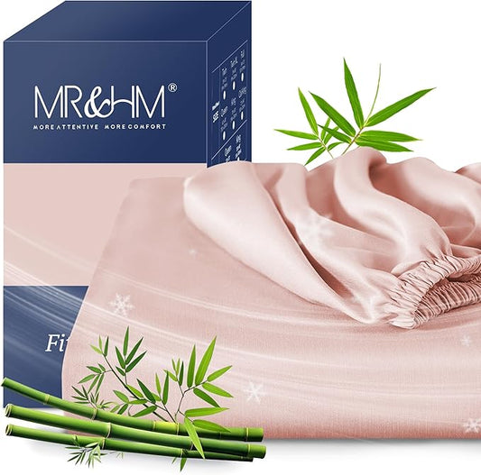 MR&HM Full Fitted Sheet Only, Ultra-Soft Rayon Derived from Bamboo & Polyester by MRHM