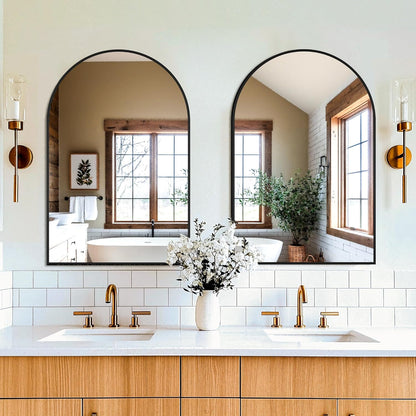 fictor 2 pack 24" x 36" arched bathroom showing dimensions