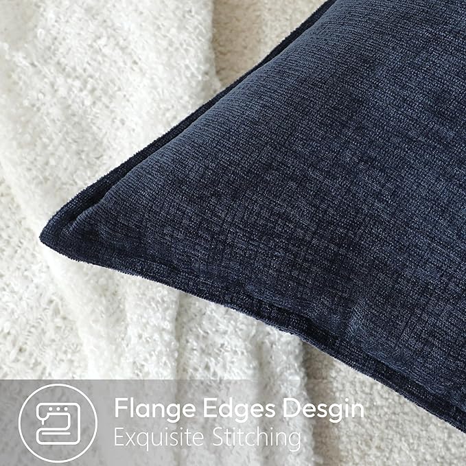 Stellhome Pack of 2 Soft Textured Throw Decorative Pillow Covers Square Accent - Image 3