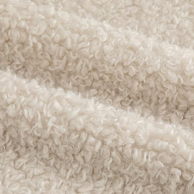 Pack of 2 Curly Teddy Wool Faux Fur Throw Pillow Covers Fuzzy Accent Soft - Image 2
