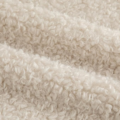 Pack of 2 Curly Teddy Wool Faux Fur Throw Pillow Covers Fuzzy Accent Soft - Image 2