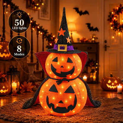 3FT Collapsible Halloween Pumpkin Decorations for Porch, Yard, Home