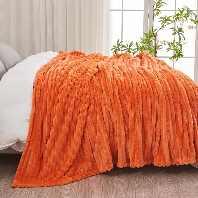 NEWCOSPLAY Super Soft Fall Queen Blanket Orange Premium Silky Flannel Fleece 3D - Image 4