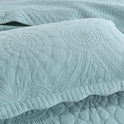 MarCielo 3-Piece 100% Cotton Oversized Bedspread Lightweight Quilt Coverlet - Image 8