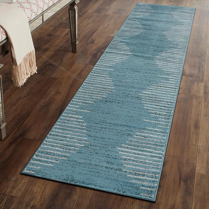 Rugshop Bohemian Stripe Stain Resistant High Traffic Living Room Kitchen - Image 8