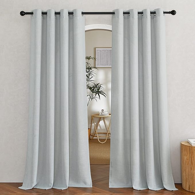 NICETOWN Linen Light Gray Curtains by NICETOWN