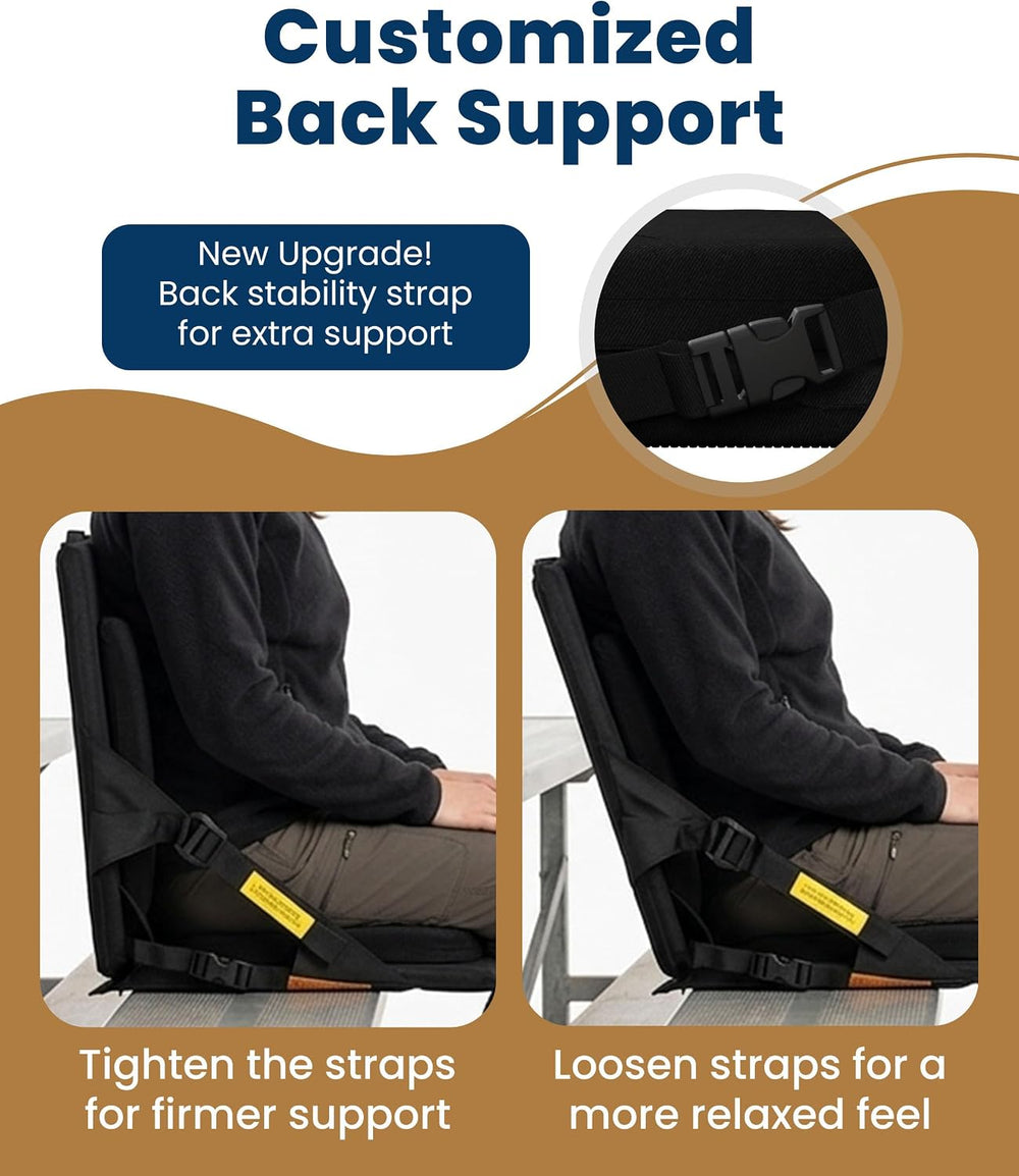 Everlasting Comfort Stadium Seats with Back Support - Adjustable Memory Foam ...