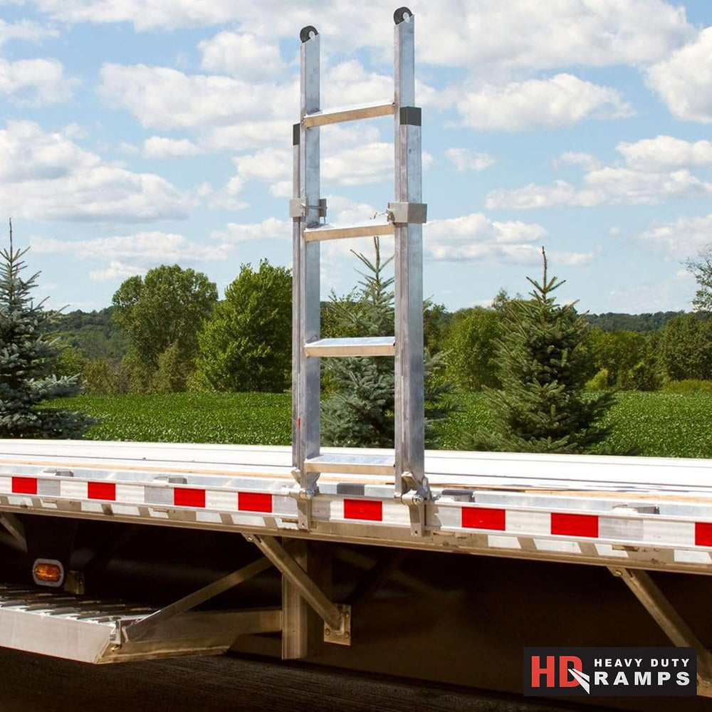 48" Step Deck Ladder, Aluminum, Transport Truck, for 28" to 42&quot...