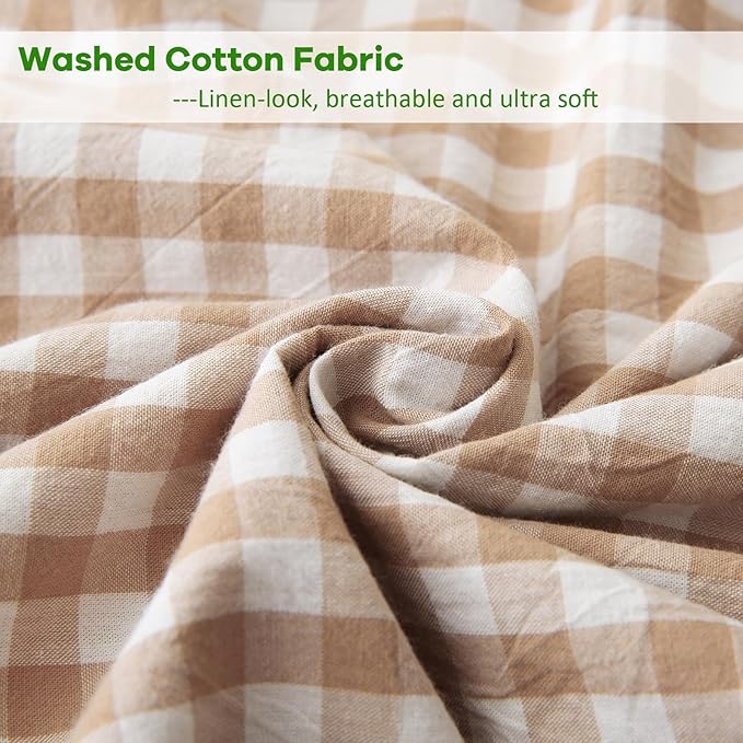Taupe White Plaid Body Pillow Cover - Image 6