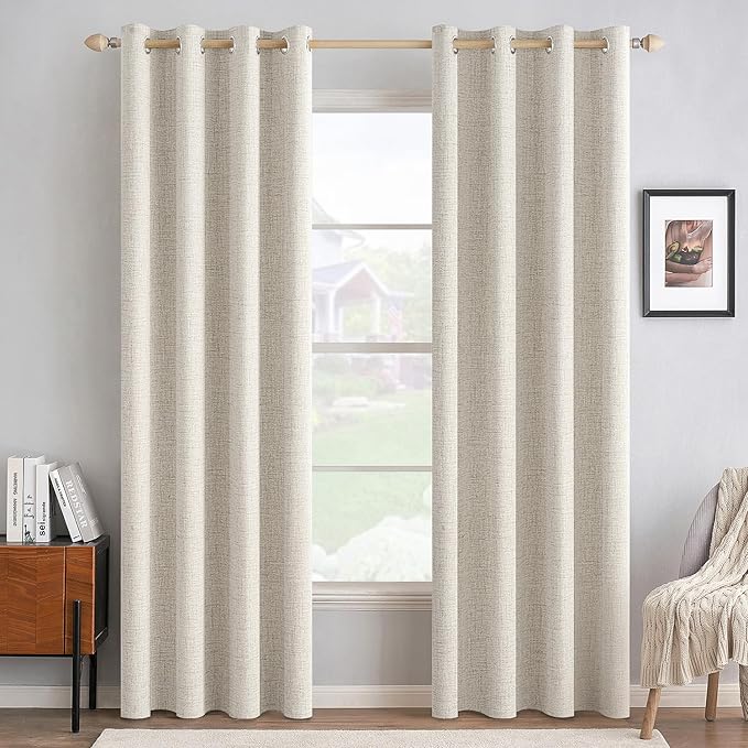 MIULEE 100% Blackout Linen Curtains by MIULEE