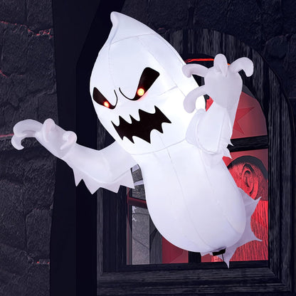 Joiedomi 4.5 FT Halloween Inflatable Ghost with Build-in LEDs, Blow Up Flying Ghost Broke Out from Window for Halloween Window Decorations, Yard, Garden, Lawn Decoration