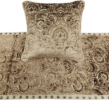 The HomeCentric King/Queen/Twin Beige Decorative King 90"x18" Bed Runner - Image 2