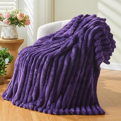 NEWCOSPLAY Super Soft King Blanket Purple Premium Silky Flannel Fleece 3D - Image 7