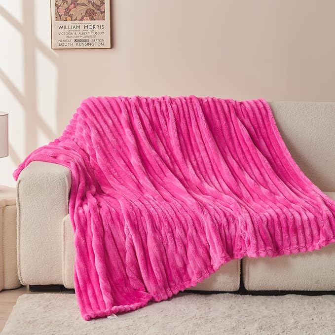 NEWCOSPLAY Super Soft Throw Blanket Hot Pink Premium Silky Flannel Fleece 3D - Image 8
