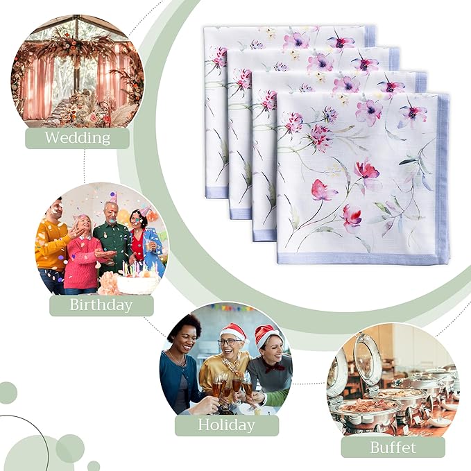 Maison d' Hermine Cloth Napkins Set of 4 100% Cotton Everyday Reusable Square - Image 6