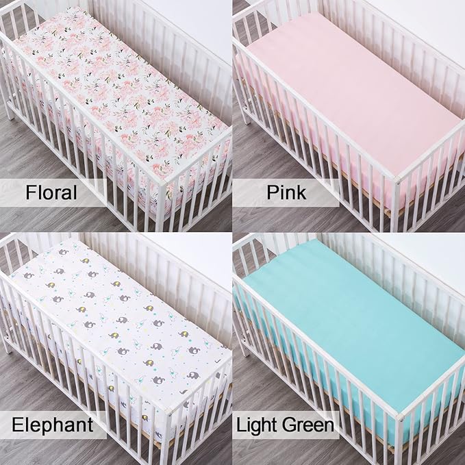 Bimocosy Crib Sheets 4 Pack, Baby Crib Sheets Fitted - Image 5