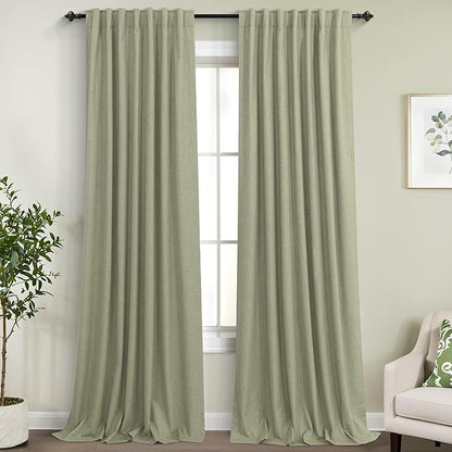 KOUFALL Sage Green Curtains 108 Inches Long - Image 9