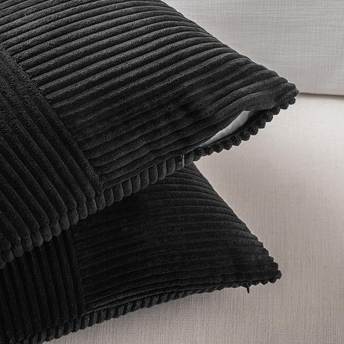Fancy Homi 2 Packs Black Euro Decorative Throw Pillow Covers 26x26 Inch - Image 4