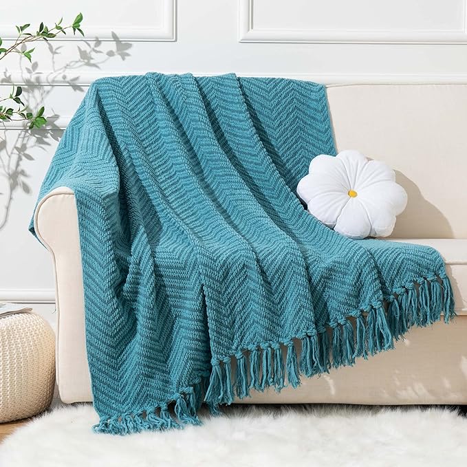 BATTILO HOME Teal Throw Blanket - Image 2