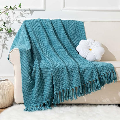 BATTILO HOME Teal Throw Blanket - Image 2
