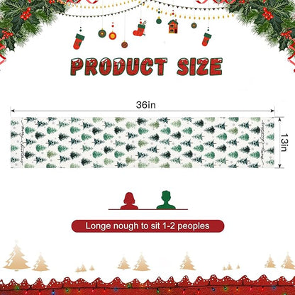 OTOSTAR Snowflake Christmas Tree Black Merry Christmas Table Runner, Xmas - Image 5