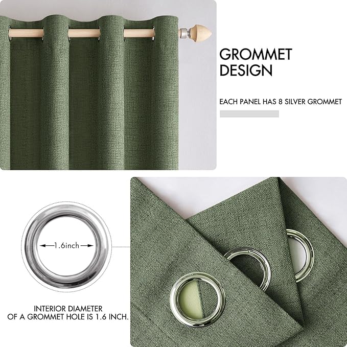MIULEE 100% Blackout Linen Textured Curtains - Image 4