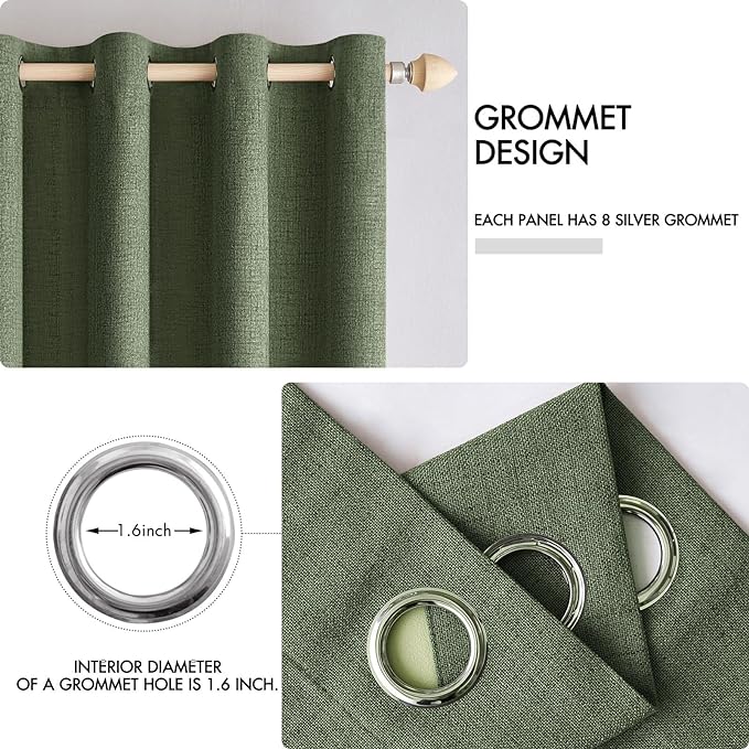 MIULEE 100% Blackout Linen Textured Curtains - Image 4