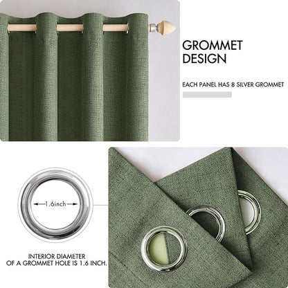 MIULEE 100% Blackout Linen Textured Curtains - Image 4