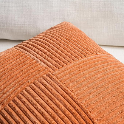 Fancy Homi 2 Packs Orange Fall Decorative Throw Pillow Covers 16x16 Inch - Image 3