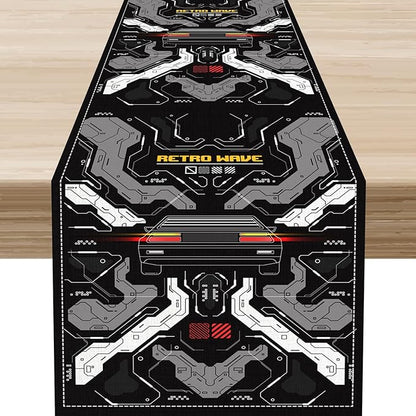 Gaming Table Runner, Kids Themed Cyberpunk Futuristic Gamer Table Scarf by Unknown