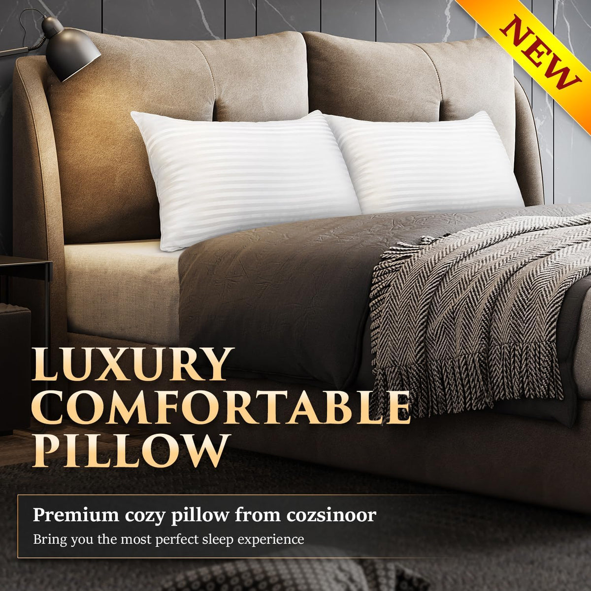 cozsinoor bed pillows for sleeping queen size set shown in use