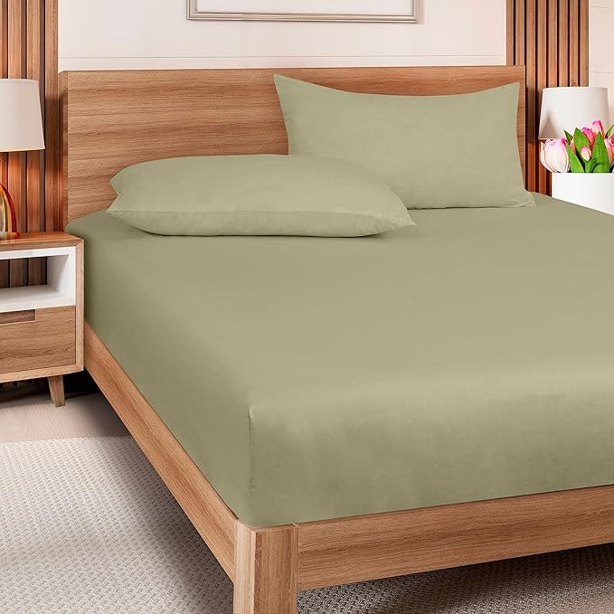 ROYALE LINENS 300 Thread Count 100% Long Staple Combed Cotton Fitted Sheet Full - Image 8