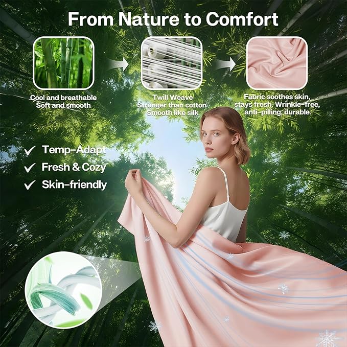 MR&HM King Fitted Sheet Only, Ultra-Soft Rayon Derived from Bamboo & Polyester - Image 2