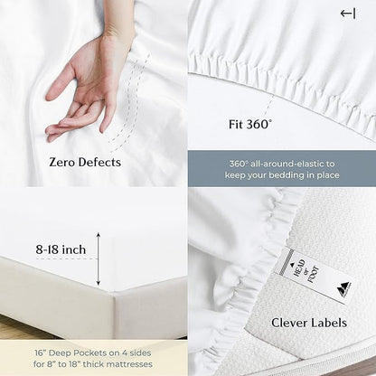 Mayfair Linen 100% Egyptian Cotton Split King Sheets Sets - Image 5