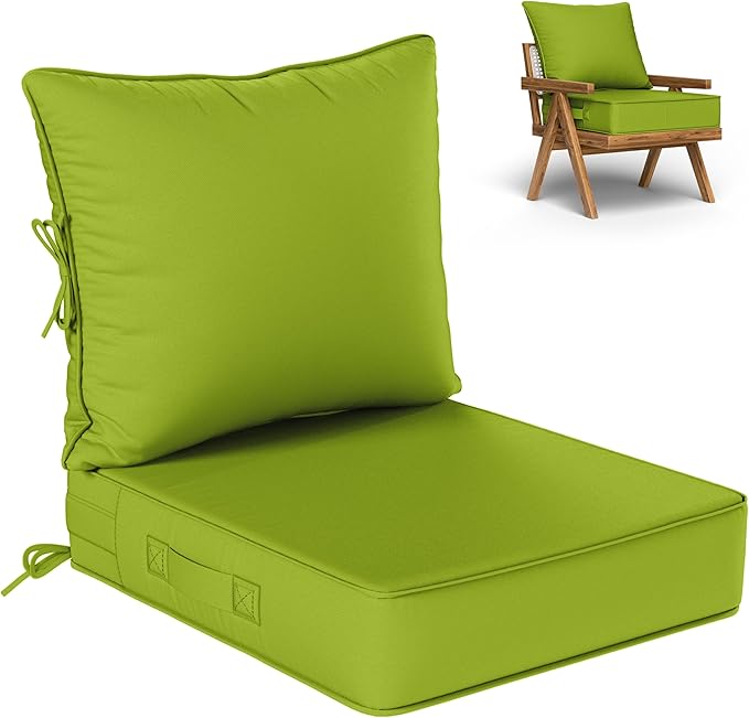Outdoor Seat Cushion Set 22 L × 24 W × 5 H Inch Waterproof & Fade Resistant by VisitheKimunukStore