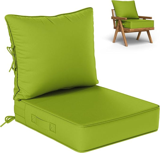 Outdoor Seat Cushion Set 22 L × 24 W × 5 H Inch Waterproof & Fade Resistant by VisitheKimunukStore