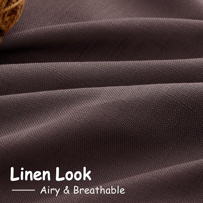 Coffee Brown Linen Curtains 90 inch Length - Image 3