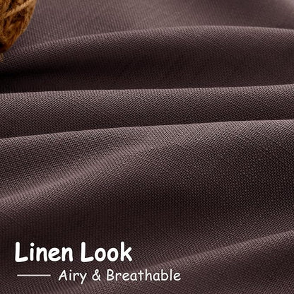 Coffee Brown Linen Curtains 90 inch Length - Image 3