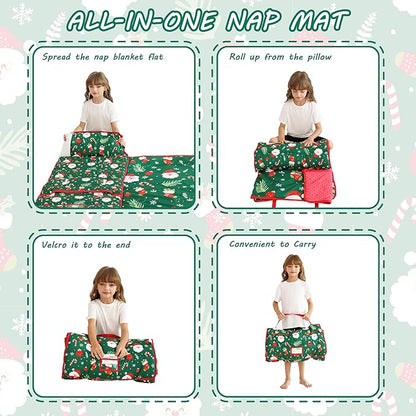 Toddler Nap Mat with Pillow and Blanket, Extra Large Rolled Napping Mats - Image 6