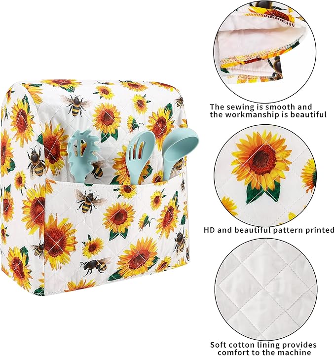 Stand Mixer Cover, Sunflower Kitchen Mixer Cover Compatible - Image 3