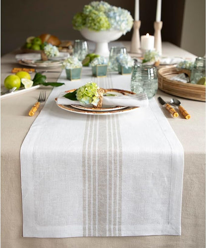 Solino Home Stripe Linen Table Runner 48 Inches by SolinoHome
