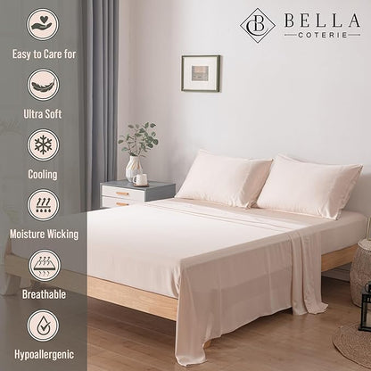 Bella Coterie Luxury Bamboo Viscose 34” Split Top King Size Sheet Set | 1 - Image 3
