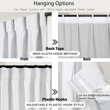 IVAPUPU Linen Pinch Pleated Blackout Curtains - Image 7