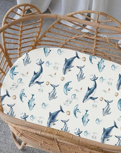 Bassinet Sheets for Baby Girls Boys 2 Pack, Fitted Baby Mattress Sheet for - Image 3